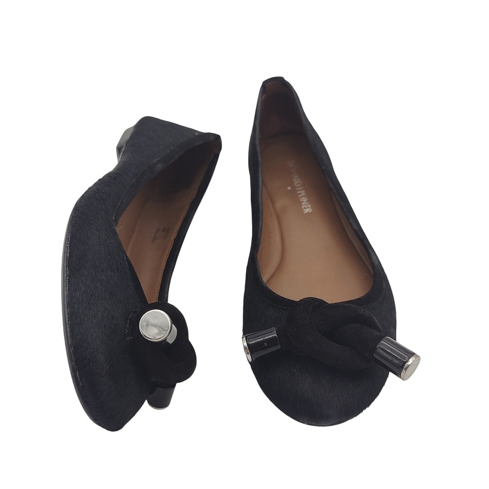 Donald J Pliner Women Balletcore Quiet Luxury Flats 5.5M Black Calf Hair Leather